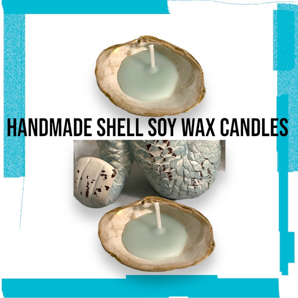 Homemade Soy Wax Candle in a Seashell